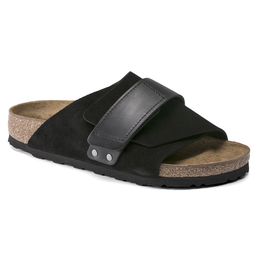 Birkenstock Kyoto Oiled Leather Suede Leather Black